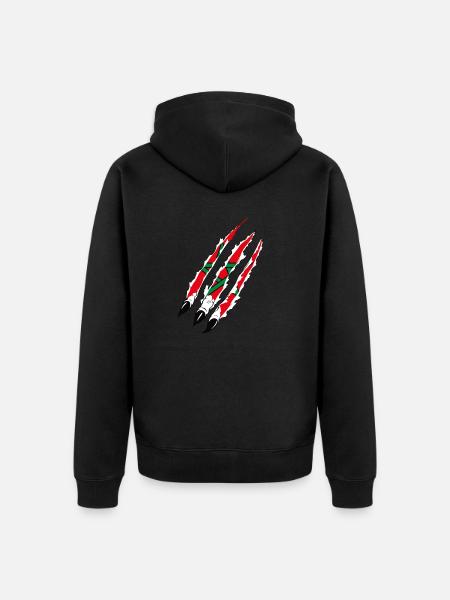FLAG OF AMAZIGH MOROCCO SYMBOL BERBER MOROCCO - Unisex Premium Organic Zip Hoodie - black