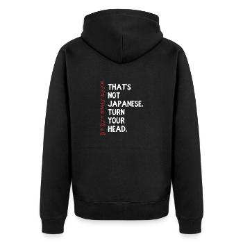 Ce n’est pas japonais Tournez la tête allez chercher de la bière - Veste à capuche bio Premium Unisexe - noir - Dos - Nico (187cm)