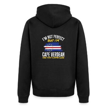 Cape Verde flag Cabo Verde flag - Unisex Premium Organic Zip Hoodie - black - Back - Nico (187cm)