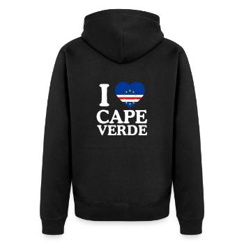 Cape Verde flag Cabo Verde flag - Unisex Premium Organic Zip Hoodie - black - Back - Nico (187cm)