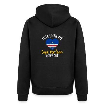 Cape Verde flag Cabo Verde flag - Unisex Premium Organic Zip Hoodie - black - Back - Nico (187cm)