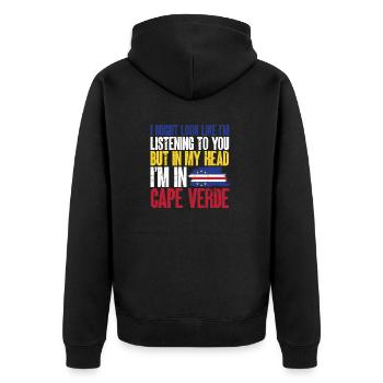 Cape Verde flag Cabo Verde flag - Unisex Premium Organic Zip Hoodie - black - Back - Nico (187cm)