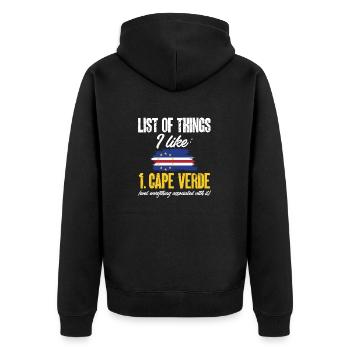 Cape Verde flag Cabo Verde flag - Unisex Premium Organic Zip Hoodie - black - Back - Nico (187cm)