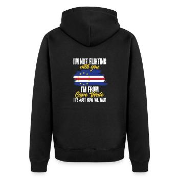 Cape Verde flag Cabo Verde flag - Unisex Premium Organic Zip Hoodie - black - Back - Nico (187cm)