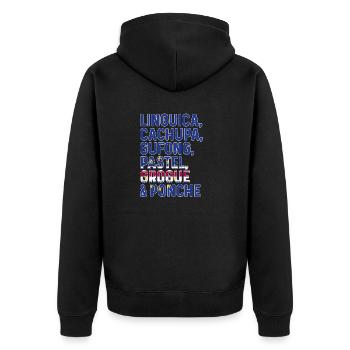 Cape Verde flag Cabo Verde flag - Unisex Premium Organic Zip Hoodie - black - Back - Nico (187cm)