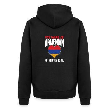 Drapeau arménien Arménie - Veste à capuche bio Premium Unisexe - noir - Dos - Nico (187cm)