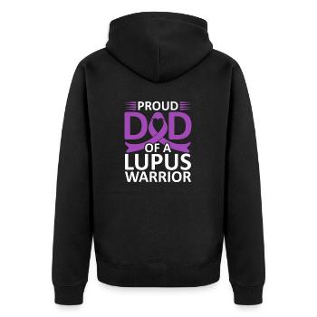 Proud father of a lupus warrior Purple Ribbon - Unisex Premium Organic Zip Hoodie - black - Back - Nico (187cm)