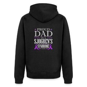 Proud father of a Sjogren's syndrome warrior - - Unisex Premium Organic Zip Hoodie - black - Back - Nico (187cm)