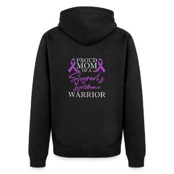Proud mother of a Sjogren's syndrome warrior - Unisex Premium Organic Zip Hoodie - black - Back - Nico (187cm)