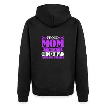 Proud mother of a warrior with chronic - Unisex Premium Organic Zip Hoodie - black - Back - Nico (187cm)