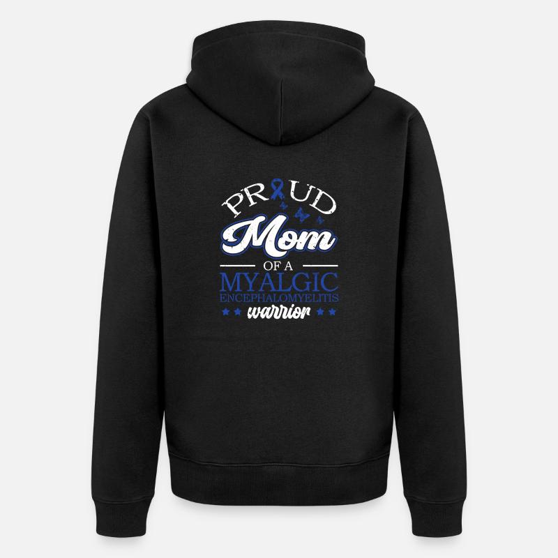 Stolze Mama Eines Myalgische - Unisex Premium Bio Zip Hoodie - Schwarz