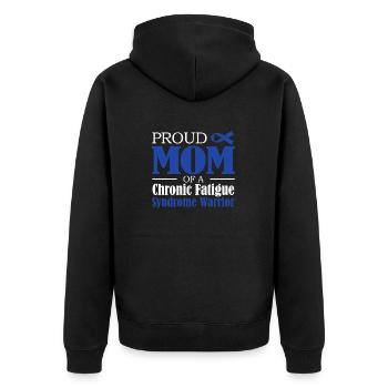 Proud mother of a warrior with chronic - Unisex Premium Organic Zip Hoodie - black - Back - Nico (187cm)