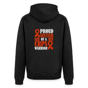 Proud sister of a crps warrior chronic - Unisex Premium Organic Zip Hoodie - black - Back - Nico (187cm)