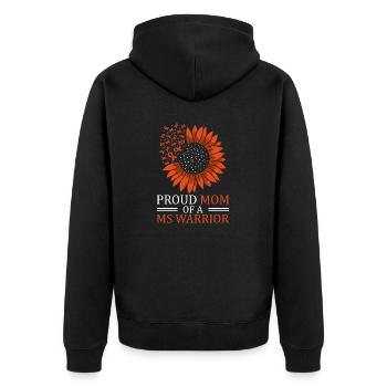 Proud mother of a multiple sclerosis warrior - Unisex Premium Organic Zip Hoodie - black - Back - Nico (187cm)