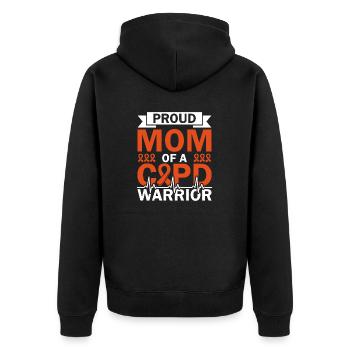 Proud mother of a COPD warrior chronic - Unisex Premium Organic Zip Hoodie - black - Back - Nico (187cm)