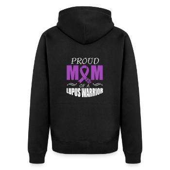 Proud mother of a lupus warrior Purple Ribbon - Unisex Premium Organic Zip Hoodie - black - Back - Nico (187cm)
