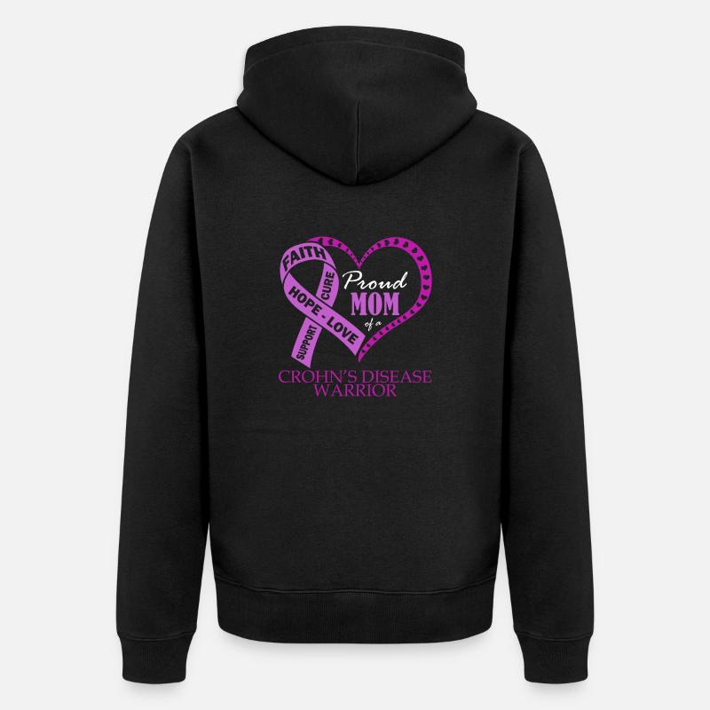 Fière mère d’un guerrier de la maladie de Crohn - Veste à capuche bio Premium Unisexe - noir