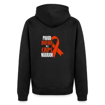 Proud brother of a crps warrior chronic - Unisex Premium Organic Zip Hoodie - black - Back - Nico (187cm)