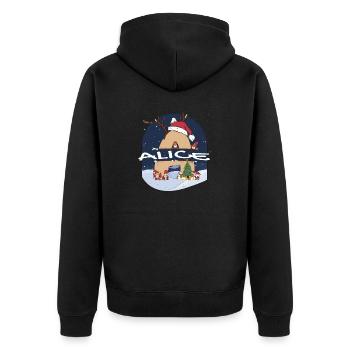 Génial nom d’Alice avec chapeau de Père Noël dans le thème de Noël - Veste à capuche bio Premium Unisexe - noir - Dos - Nico (187cm)