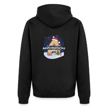 Awesome Anderson Name w Santa Hat dans le thème de Noël - Veste à capuche bio Premium Unisexe - noir - Dos - Nico (187cm)