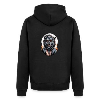 LOUP GAROU costume 9 - Veste à capuche bio Premium Unisexe - noir - Dos - Nico (187cm)
