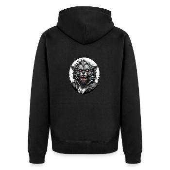 WEREWOLF Suit 12 - Unisex Premium Organic Zip Hoodie - black - Back - Nico (187cm)