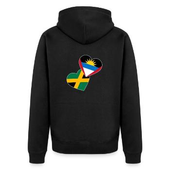 Antigua and Barbuda flag - Unisex Premium Organic Zip Hoodie - black - Back - Nico (187cm)