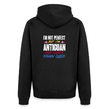 Drapeau d’Antigua-et-Barbuda - Veste à capuche bio Premium Unisexe - noir - Dos - Nico (187cm)