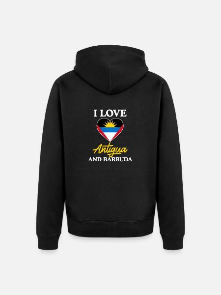 Antigua and Barbuda flag - Unisex Premium Organic Zip Hoodie - black