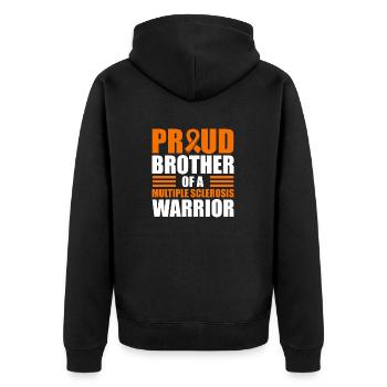 Proud brother of a multiple sclerosis warrior - Unisex Premium Organic Zip Hoodie - black - Back - Nico (187cm)