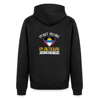 Flag of Antigua and Barbuda - Unisex Premium Organic Zip Hoodie - black - Back - Nico (187cm)