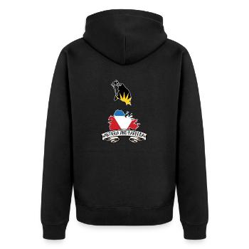 Drapeau d’Antigua-et-Barbuda - Veste à capuche bio Premium Unisexe - noir - Dos - Nico (187cm)