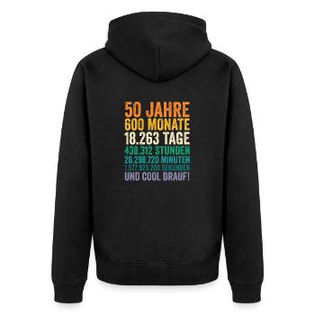 50 Jahre Fünfundvierzigster Geburtstag - Unisex Premium Bio Zip Hoodie - Schwarz - Hinten - Nico (187cm)