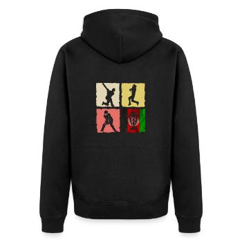 Afghanistan Cricket Support Afghanistan for World - Unisex Premium Organic Zip Hoodie - black - Back - Nico (187cm)