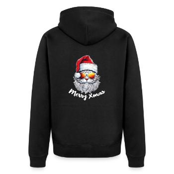 chat noel - joyeux noel - Veste à capuche bio Premium Unisexe - noir - Dos - Nico (187cm)