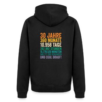 30 Jahre Dreißigster Geburtstag - Unisex Premium Bio Zip Hoodie - Schwarz - Hinten - Nico (187cm)