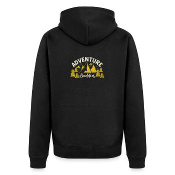 Adventure Buddies Couple Funny Hiking Adventure - Unisex Premium Organic Zip Hoodie - black - Back - Nico (187cm)