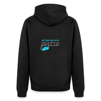 Être payé en pyjama - Veste à capuche bio Premium Unisexe - noir - Dos - Nico (187cm)
