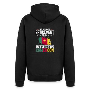 Kamerun Flagge Kamerun - Unisex Premium Bio Zip Hoodie - Schwarz - Hinten - Nico (187cm)