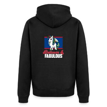 Belize Flagge Belizer - Unisex Premium Bio Zip Hoodie - Schwarz - Hinten - Nico (187cm)