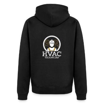 Technicien CVC Installateur AC Tech - Veste à capuche bio Premium Unisexe - noir - Dos - Nico (187cm)