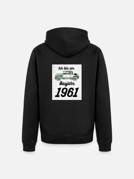 Oldtimer 1961 - Unisex Premium Bio Zip Hoodie - Schwarz