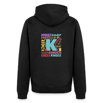 Zurück zur Schule Erster Schultag Typografie - Unisex Premium Bio Zip Hoodie - Schwarz - Hinten - Nico (187cm)