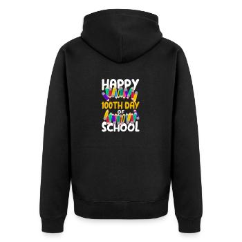 Joyeux 100e jour des enseignants de l’école - Veste à capuche bio Premium Unisexe - noir - Dos - Nico (187cm)