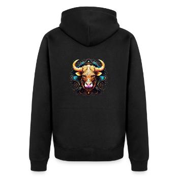 Embrassez votre identité Taureau: Zodiaque Taureau - Veste à capuche bio Premium Unisexe - noir - Dos - Nico (187cm)