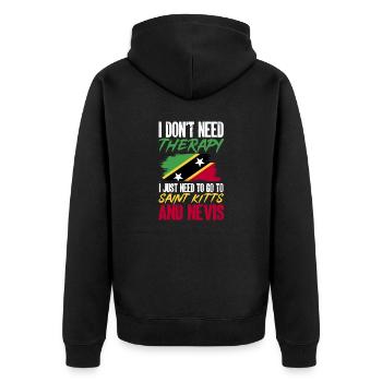 Flag of Saint Kitts and Nevis - Unisex Premium Organic Zip Hoodie - black - Back - Nico (187cm)