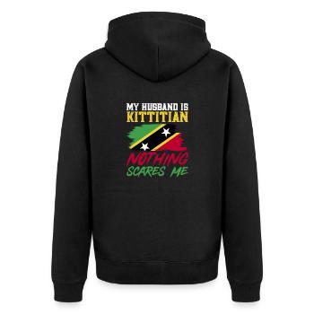 Flag of Saint Kitts and Nevis - Unisex Premium Organic Zip Hoodie - black - Back - Nico (187cm)