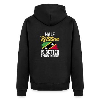 Flag of Saint Kitts and Nevis - Unisex Premium Organic Zip Hoodie - black - Back - Nico (187cm)