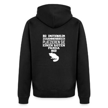 Roter Panda - Unisex Premium Bio Zip Hoodie - Schwarz - Hinten - Nico (187cm)
