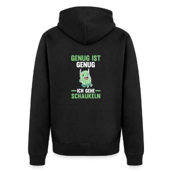 Wassermelone Genug Ist Genug Ich Gehe Schaukeln - Unisex Premium Bio Zip Hoodie - Schwarz - Hinten - Nico (187cm)